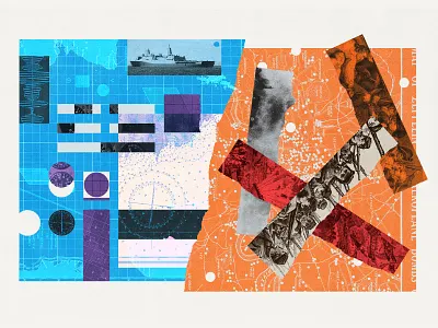 249 collage editorial illustration illustration military print war