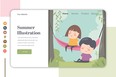 Summer Ilustration design flat graphic design icon illustration minimal ui ux vector web