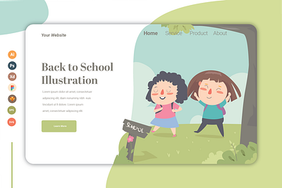 Back to School Ilustration design flat graphic design icon illustration logo ui ux web website