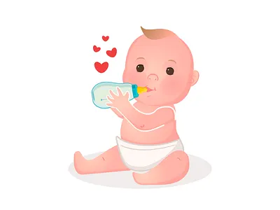 BABY animation baby character cute design drink formula illustration illustrator milk vector