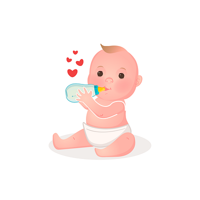 BABY animation baby character cute design drink formula illustration illustrator milk vector