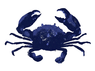 Blue crab illustration painting sealife