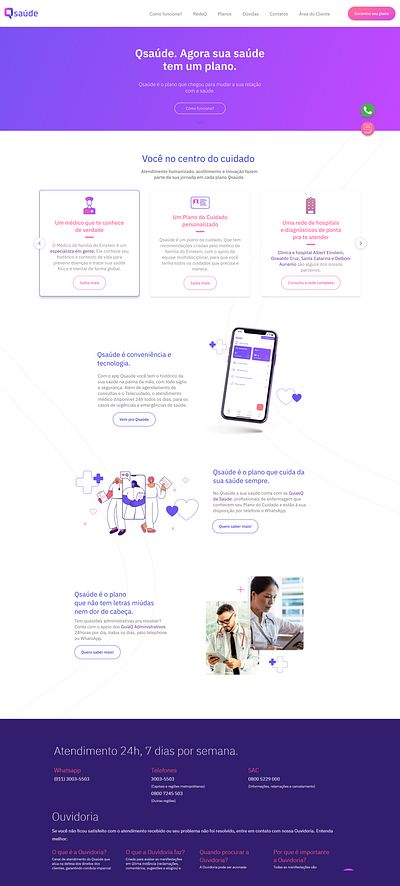 Q Saúde | Health Plan brazil design desktop product product design product page site ui ui design uidesign uiux ux web