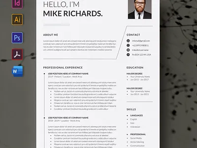 CV or Resume Template a4 clean cover letter creatiforest creative curriculum vitae cv cv design minimal resume template
