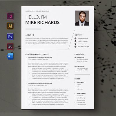 CV or Resume Template a4 clean cover letter creatiforest creative curriculum vitae cv cv design minimal resume template