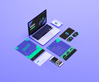 Geez Branding Mockup branding business card flat geometric green logo logotype minimal mockup modern purple sneaker typography website