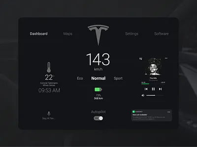 Car Interface app car carapp carinterface dailyui dailyui034 interface tesla