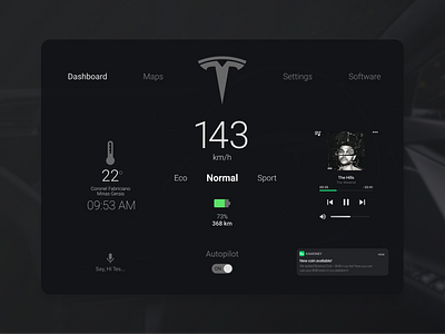 Car Interface app car carapp carinterface dailyui dailyui034 interface tesla