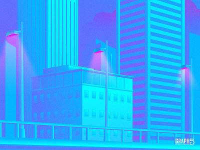 CIVILISATION blue bridge building city cloud downtown illustration illustrator light photoshop skyscraper town