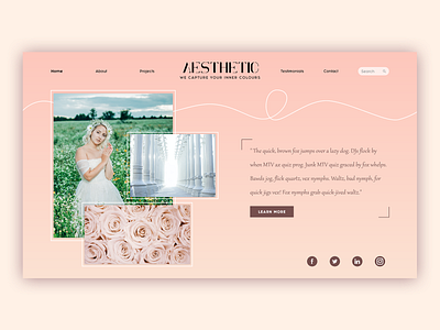 Aesthetic - Photography Web UI Design adobexd aesthetic collection design homepage minimal minimalist pastel colors photography website photos ui uidesign webdesign