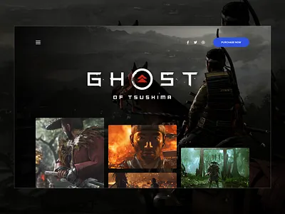 Ghost of Tsushima - Landing Page design games gaming ghost of tsushima hero landing page sketch ui ui design ux ux design video games