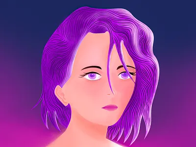 Grill Purple Illustration p2 art design digitalart digitalartwork digitalpaiting girl girl character girl illustration illustration illustrator photos vectorportrait