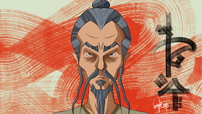 Chinese Old Man caricature cartoon character character design chinese conceptual design digital art head old man painting photoshop