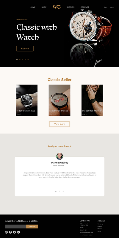 e commercial website_a watch store e commercial interactiondesign productdesign ux design visual design watch web web design website xd xd animation xd design xdcreativechallenge xddailychallenge