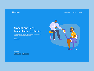 Client Panel Web App design flat hero section illustration minimalistic ui ux web webdesign website