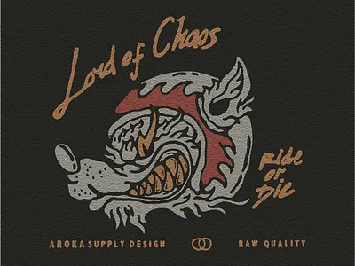 WOLF OF CHAOS badge badgedesign bike branding design flat graphicdesign illustration illustration design vector