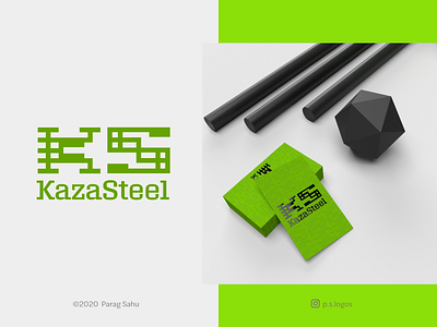 KazaSteel Logo brand identity branding exploration flat icon identity logo minimalist modern rejected