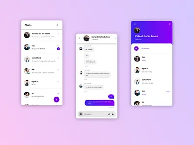 Chat App Design android app bt21 bts bts army chat chat app chat bubble chat room contact list ios kpop messenger mobile ui