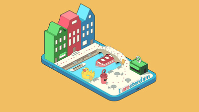 Isometric Amsterdam amsterdam city city illustration holland inflat iphone isometric isometric art isometric city isometric illustration isometry vector