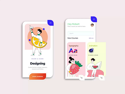 Online Course App Design animation app app design application application ui design designs dubai illustration minimal mobile mobile app mobile app design mobile design mobile ui product design typography ui ui design vector