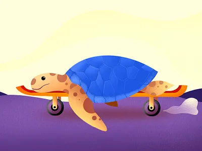 Turtle on skateboard illustration asset digitalartist galshir illustration illustrator procreate skateboard turtle tutorial animation tutorials ui uidesign uiux