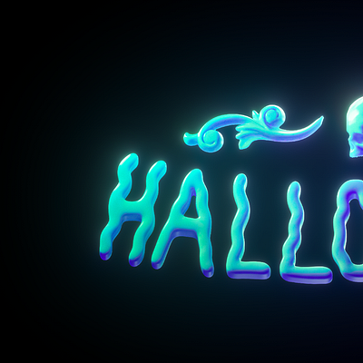 HALLOWEEN 3d c4d cinema 4d design glow green halloween illustration octane octane render render title