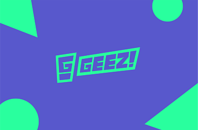 Geez! Sneaker News logo branding circle design flat geometric green green logo illustrator minimal modern purple triangle typography wow