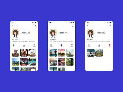 Social profile design ui