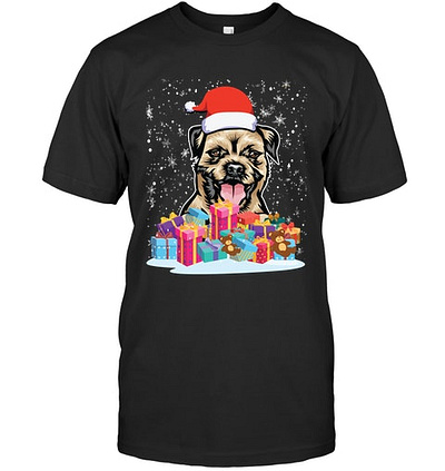 Cute Animal Dog Border Terrier Christmas