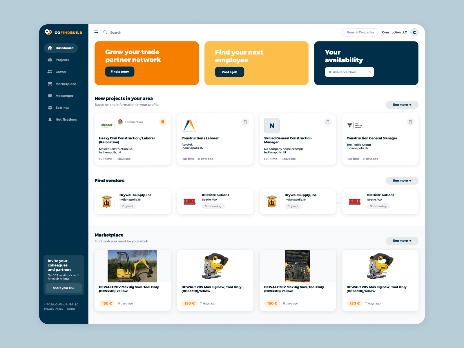 Example of Contractor Network Interface
