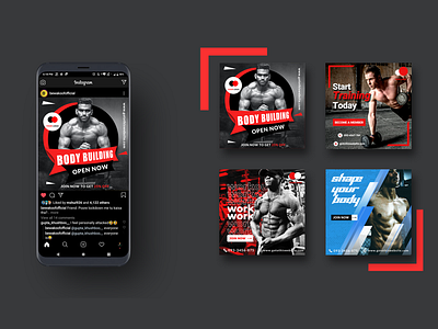 Social media gym posts adobe photoshop branding design graphic design gym flyer post poster artwork social media design socialmedia