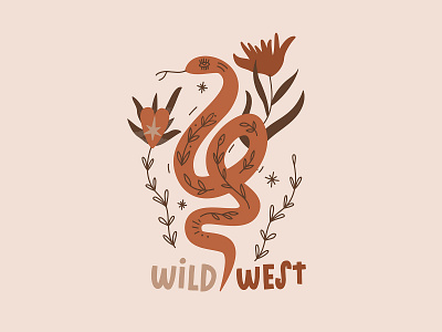 Desert Snake and wild flowers artist character design desert design flower illustration illustration illustration art illustrator minimalism poster art snake illustration staywild vector vector art wildlife