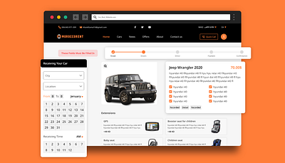 Car Rent Web App booking calendar ui car rent product design product details product page progress bar rent ui uidesign uiux visual design webdesign website