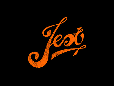 Hand Lettered Vintage Logo for Jest brand brand identity branding color design hand lettered illustration logo logo design logodesign orange vector