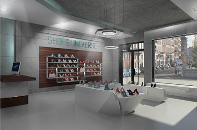 Shoe Store 3dmodeling architecture design efficiency energy inspiration interiordesign interiordesigning render sustainable