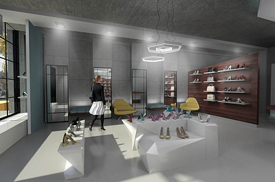 Shoe Store 3dmodeling architecture design efficiency energy france inspiration interiordesign interiordesigning luxury store sustainable