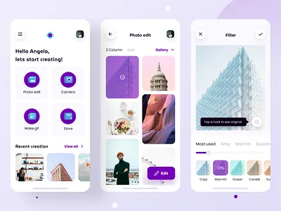 Shashin - Photo Editor Application app design clean ui editing photo photo app photo editor ui ux ui design uidesign uiux user profile