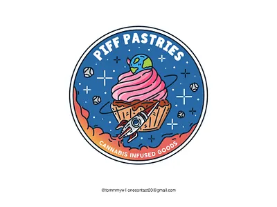 Piff Pastries apparel badge logo badgedesign cannabis cannabis logo design enamelpin graphic design illustration illustrator logo logodesign monoline monoline logo patch patchwork pin sticker sticker design vintage badge