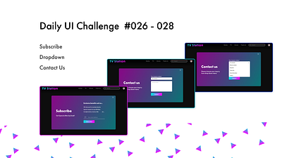 DailyUI 026 - 028 adobe xd app contact us dailyui dailyuichallenge design dropdown subscribe ui ux webdesign