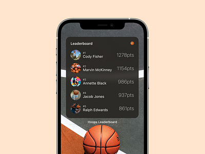 Leaderboard - DailyUI - 019 app basketball component dailyui dailyuichallenge darkmode figma game gaming ios ios14 leaderboard leaders results ui ux widget