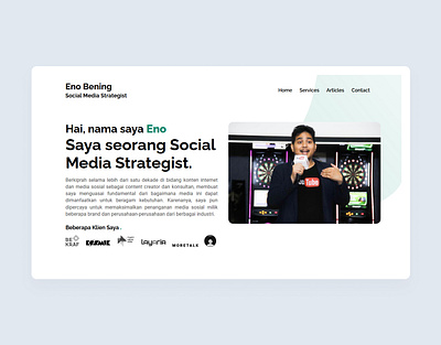 Eno Bening Landing Page Remake design minimal ui vector web