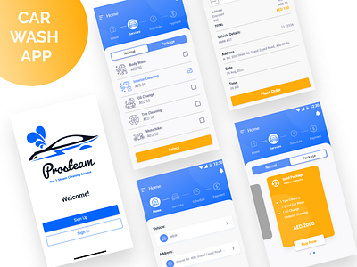 Car Wash App - UI Design app car design doorstep mobile service ui wash