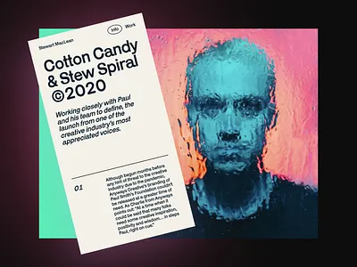 Cotton Candy & Stew Spiral blog blog design blog post blur branding clean cyan design exploration glass minimal poster rain spiral typography ui ux vintage web website