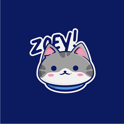 Zoey The Cat art branding cat flat fun icon line logo modern simple