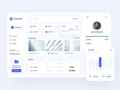 Storage Dashboard blue clean dashboard figma minimalism simple white