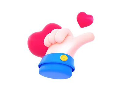 C4D手部图标：点赞 c4d design ui 图标