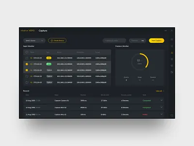 Signal Generator Web App analysis analytic analytics chart capture dark app dark mode dark theme dark ui figma generator input box list view signal sketch software software design ui ui design ux design web app