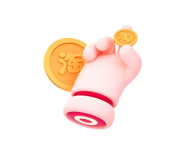 C4D手部图标：剁手 design ui 图标