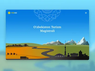 Tour map of Uzbekistan - Landing page landing design tourism website travel design uzbekistan