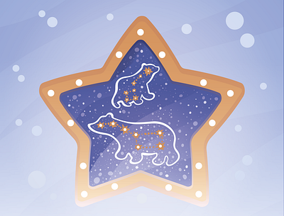 Ursa Major constellation childrens illustration constellation flat illustration shine star sticker vector art